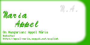 maria appel business card