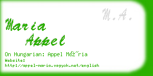 maria appel business card
